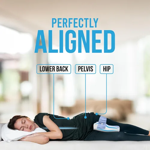 Miniatura 4 de Lumia Wellness Almohada ortopédica larga para dormir de lado, soporte contorneado muslos y rodillas para ciática, cadera trasera, alivio calmante
