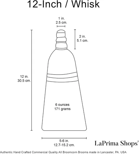 Miniatura 3 de LaPrima Shops Auténtica escoba amish hecha a mano (12 pulgadas/batidor)