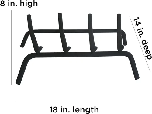 Miniatura 2 de Rejilla de chimenea de hierro forjado negro por Panacea Products 15450TV 18-pulgadas., 1, Negro