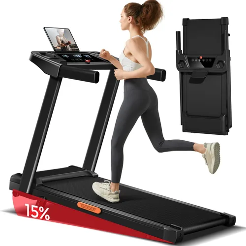 LONTEK Cinta de correr inclinada al 15% con asas, 3 en 1, cintas de correr portátiles para el hogar y la oficina, cintas de correr plegables con
