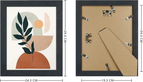 Miniatura 5 de Q.Hou Marco de Fotos de 8x10 Marcos de Fotos Negros Paquete de 4 con Vidrio de Alta Definición para Mesa o Decoración de Pared (QH-PF8X10-BK)