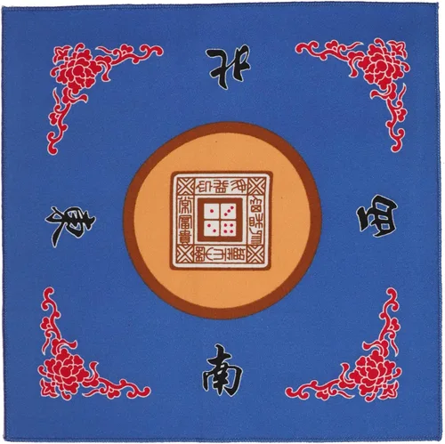 Miniatura 2 de Alfombrilla de Mahjong con 3 dados y bolsa de transporte, alfombrilla de mesa antideslizante y de reducción de ruido para juegos de póker, cartas