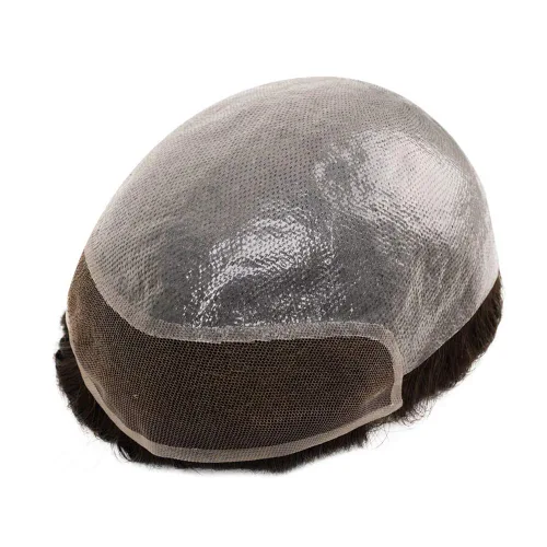 Miniatura 3 de Lordhair Toupee para hombre, encaje francés frontal, línea capilar natural, sistemas de piezas de cabello de 0.003 in, piel en V, 8 x 10 pulgadas