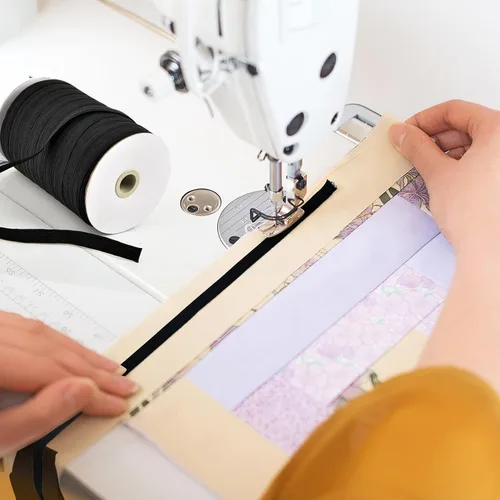Miniatura 6 de Coopay Bandas elásticas planas de 100 yardas de largo, 1/2 pulgada de ancho, cuerda elástica plana para coser proyectos de bricolaje, artes y Negro
