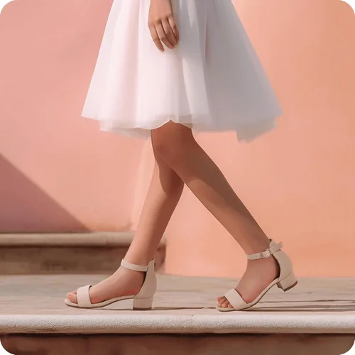 Miniatura 3 de PANDANINJIA Zapatos de vestir para niñas, sandalias de tacón para niños, correa de tobillo, para boda, fiesta, Phoebe Flower Girl