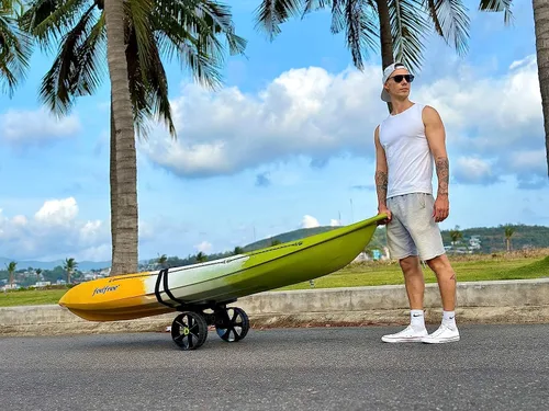 Miniatura 6 de Ulticor Carrito de kayak, ruedas sin pinchazos, se monta y desmonta en cuestión de segundos, fácil de almacenar, no requiere herramientas, carrito