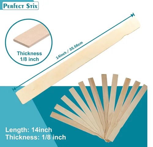 Miniatura 2 de Paletas de pintura de madera de 14 pulgadas, palitos mezcladores, agitadores epoxi, paquete de 100