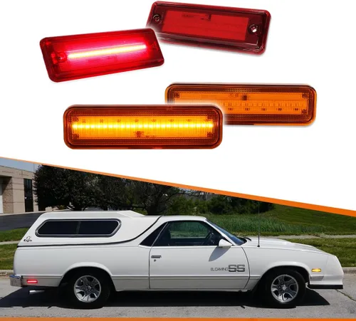 Miniatura 20 de ADIIL Luces LED de lente roja para parachoques trasero compatibles con 1978-1987 Chevrolet El Camino GMC Caballero, reemplazan las lámparas Luces