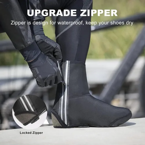 Miniatura 2 de ROCKBROS Fundas para Zapatos de Ciclismo Cubiertas de Zapatos de Invierno Calentadoras Resistentes al Agua Térmicas Cubiertas de Zapatos