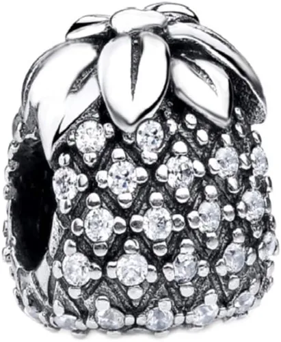 Abalorio de cristal de piña Plata