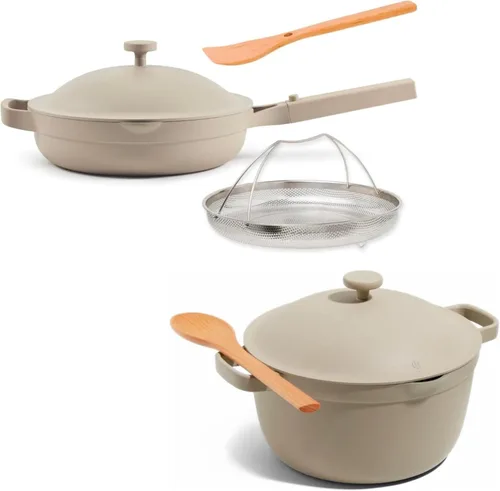 Miniatura 18 de Our Place Mini Cookware Duo Juego de utensilios de cocina de cerámica de 6 piezas con mini sartén Always y mini olla perfecta Inducción y horno