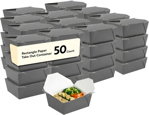 Miniatura 74 de Restaurantware Contenedor desechable para llevar, 30 oz / #1, negro