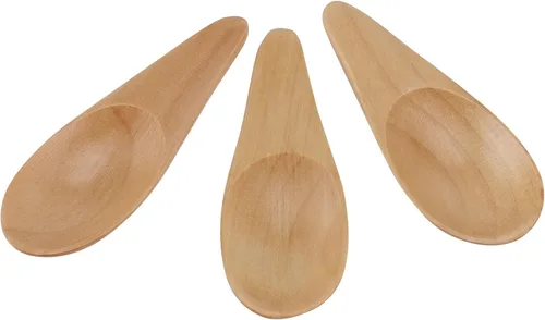 Miniatura 5 de HAKZEON 20 mini cucharas de madera, cuchara de sal pequeña con mango corto, pequeñas cucharas de madera para tarros de especias, hojas de té