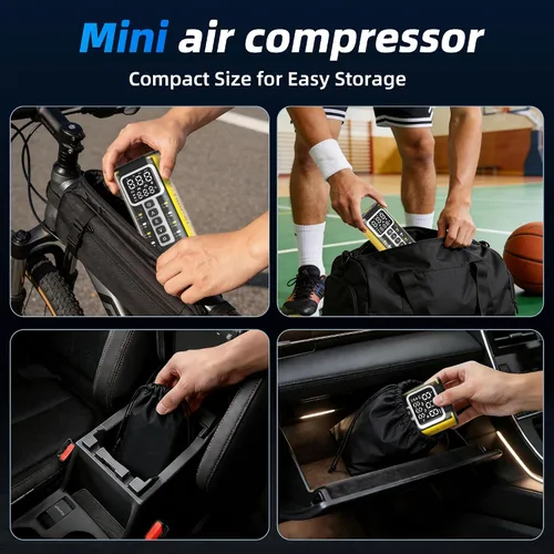 Miniatura 6 de Inflador de neumáticos, 150 PSI, compresor de aire de batería de 9000 mAh, bomba de neumáticos de automóvil, bomba de aire para neumáticos