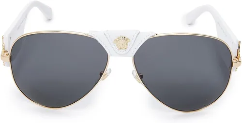 Miniatura 9 de Versace Gafas de sol Hombre Montura Dorada, Lentes Gris Oscuro, 0MM