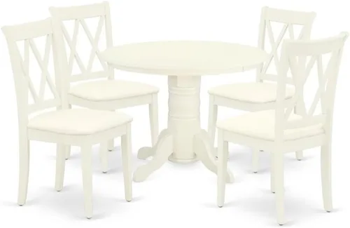 Miniatura 10 de East West Furniture SHCL3-BLK-C - Juego de mesa de comedor moderno de 3 piezas que contiene una mesa de cocina redonda con pedestal y 2 sillas