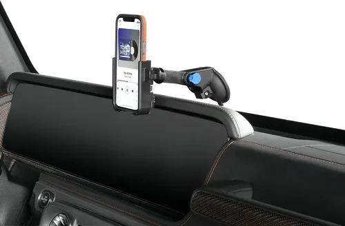 Miniatura 10 de WeatherTech WindshieldFone con extensión - Soporte universal para teléfono de coche montado en el parabrisas - Perillas billet negras
