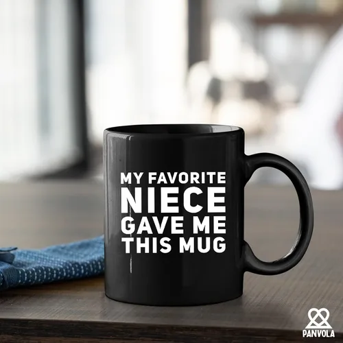 Miniatura 5 de Panvola Mi Sobrina Favorita Me Dio Esta Taza - Taza Divertida para Tío y Tía, Regalos de Sobrina y Sobrino, Día de la Madre, Día del Padre, Negro