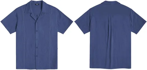 Miniatura 3 de COOFANDY Camisa de guayabera cubana de lino de manga corta con botones para hombre