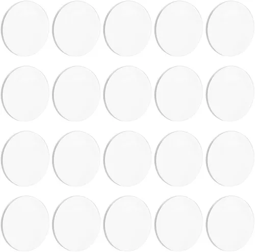 Miniatura 13 de FINGERINSPIRE 100 piezas de lámina de acrílico circular transparente de 1 pulgada, bases circulares en miniatura en blanco, disco de acrílico mini