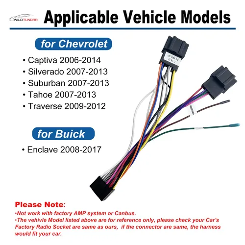 Miniatura 5 de Adaptador de arnés de radio ISO de 16 pines para Chevrolet 2006-2014 Buick 2008-2017, arnés de cableado estéreo de coche Android de 16 pines
