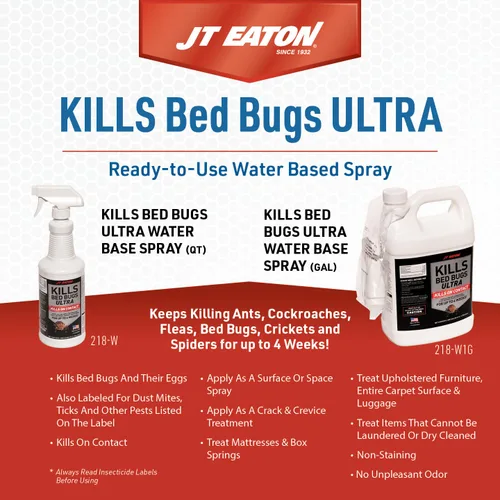 Miniatura 2 de JT Eaton Mata las chinches de cama Ultra Spray, chinches de cama a base de agua y asesino de insectos – Grado profesional, galón con rociador