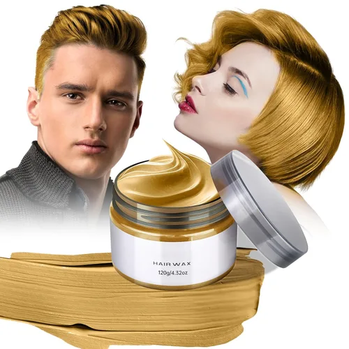 Cera temporal de color dorado para el cabello, color rubio para hombres y mujeres, cera de tinte para el cabello, arcilla lavable para niñas de 4,