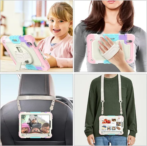 Miniatura 4 de SEYMAC stock Funda para iPad Mini 7 (A17 Pro) 2024/Mini 6 de 8.3 pulgadas con protector de pantalla portalápices [correa de mano giratoria 360º]