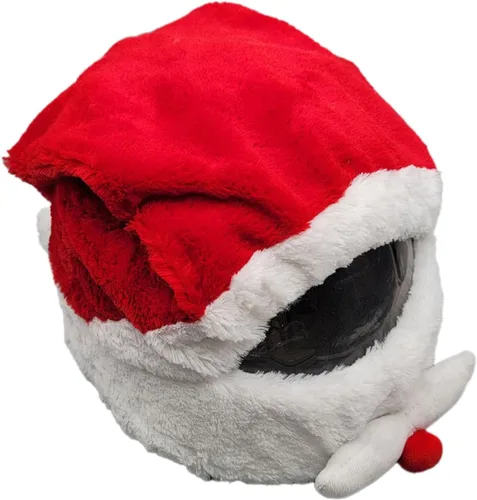 Miniatura 7 de Cubierta de casco de motocicleta de Papá Noel de Navidad, accesorios de decoración para montar en Navidad, Santa motocicleta, cubierta de casco