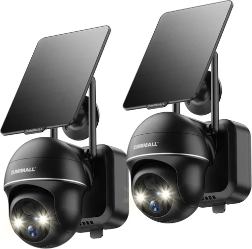 Miniatura 13 de ZUMIMALL Cámaras de seguridad solar 2K inalámbricas para exteriores, paquete de 4, cámaras solares para seguridad del hogar con vista de 360°
