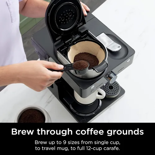 Miniatura 2 de Ninja Cafetera programable de 12 tazas, 2 estilos de preparación, plato caliente ajustable, depósito de agua de 60 onzas, preparación retardada