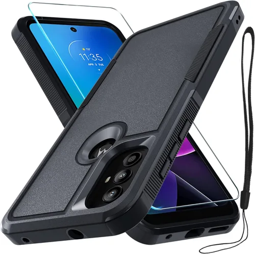 Miniatura 52 de Funda compatible con Moto G 5G 2024, cuerpo completo, resistente, resistente, a prueba de golpes, con correa de cordón, protector de pantalla