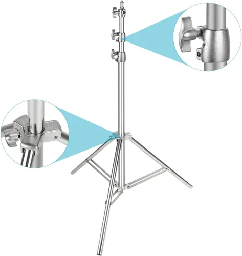 Miniatura 4 de NEEWER Kit de 2 soportes para luz, 200 cm/79 pulgadas, soporte de trípode resistente de acero inoxidable con adaptador de 1/4" a 3/8" para Softbox