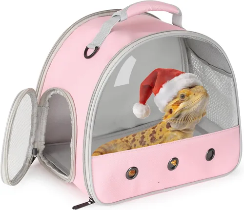 Miniatura 13 de Portador de viaje para dragón barbudo, jaula para lagartos, bolsa para animales pequeños para erizos, ratas, loros, pájaros, conejillos de indias