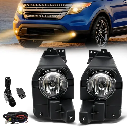 Miniatura 8 de Fog Lights Compatible With 2013 2014 2015 Ford Explorer Front Bumper Driving Lamp Assembly Clear Lens