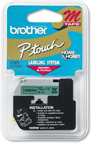Miniatura 17 de Brother Etiqueta de forma continua de 0.37 "X26.20' (BRTM521), negro/azul