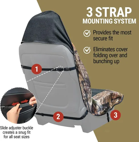 Miniatura 4 de Season Guard Mossy Oak Camo Funda Protectora de Toalla para Asiento de Automóvil; Ideal para Después de Entrenamientos de Gimnasio, Perros, Niños