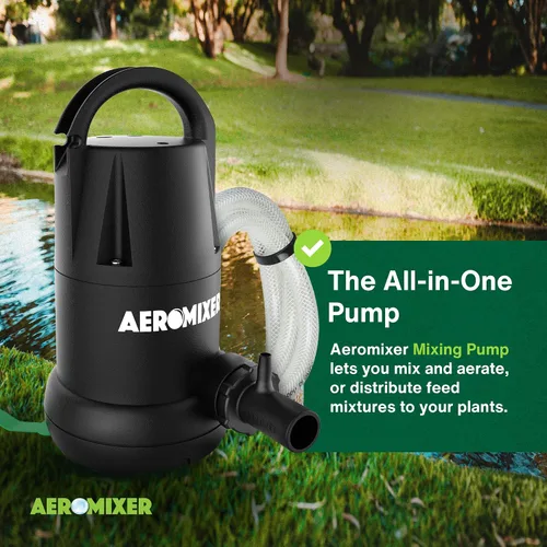 Miniatura 2 de Aeromixer High 3/4 HP Bomba sumergible mezcladora + aireación - Bomba de agua sumergible para mezcla de nutrientes y aireación, bombas de agua