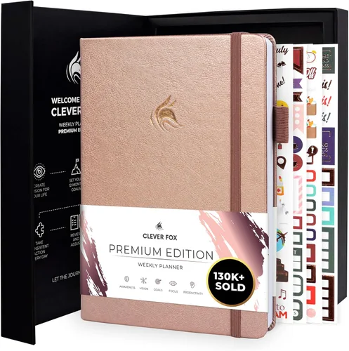 Miniatura 16 de Clever Fox Planificador edición premium, planificador semanal y mensual de lujo sin fecha para aumentar la productividad y alcanzar tus