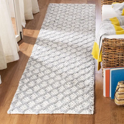 Miniatura 18 de SAFAVIEH Natura Collection - Alfombra de pasillo, 2 pies 3 pulgadas x 8 pies, gris y beige, viscosa y lana hecha a mano, ideal para zonas de alto