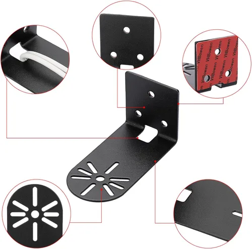 Miniatura 4 de Sumnacon Estante de pared para cámara, 3 piezas, estante de pared pequeño de metal con adhesivo, estante flotante pequeño universal para cámaras