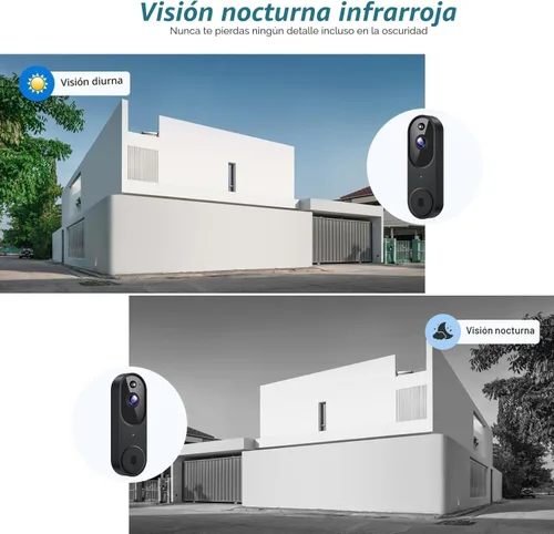 Miniatura 3 de Orbitell Cámara de timbre de video inalámbrica Wi-Fi con audio bidireccional, detección de movimiento AI, visión nocturna y almacenamiento