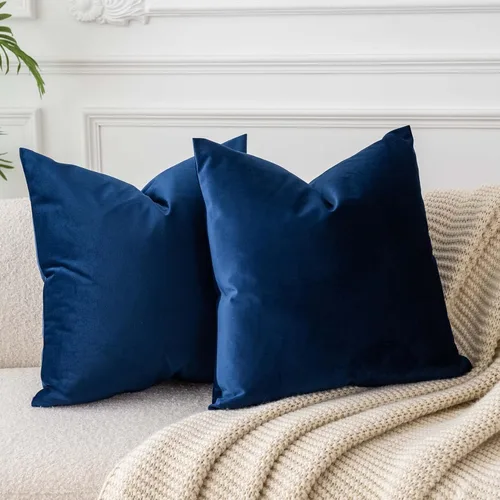 Miniatura 44 de Juspurbet - Juego de 2 fundas decorativas de terciopelo para cojines, fundas suaves para sofá, cama o sillón con cremallera oculta, para sala