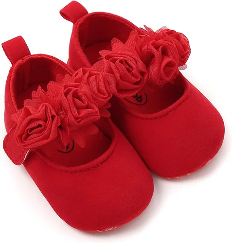 Miniatura 100 de RVROVIC Mocasines de princesa para bebé, zapatos brillantes de Mary Jane, zapatos de cuna de suela suave y ligera de primera calidad, zapatos