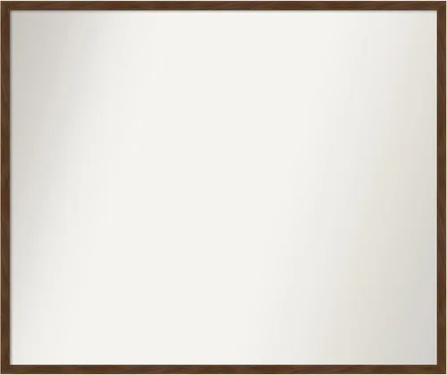Miniatura 191 de Amanti Art Espejo de pared personalizado no biselado (23 x 25 pulgadas), marco estrecho marrón Carlisle, varios tamaños personalizados, espejo