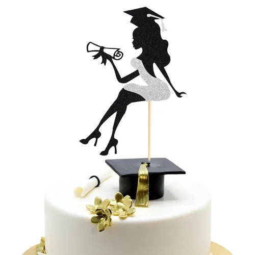 Miniatura 31 de Arthsdite 1 Pieza Decoración para Pastel de Graduación con Purpurina Dorada "So Proud of You" - 2025 Graduado Felicitaciones Senior Decoración