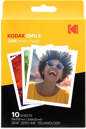 Miniatura 2 de Cámara digital de impresión instantánea Kodak Smile Classic con Bluetooth (roja) con paquete de 10 de papel fotográfico Zink de 3.5x4.25 pulgadas