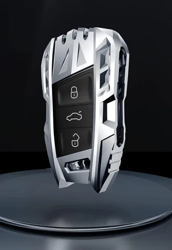 Miniatura 5 de Aleación de zinc Smart Car Key Fob Case Cover Holder para Volkswagen VW Passat Tiguan Atlas Golf Alltrack con llavero