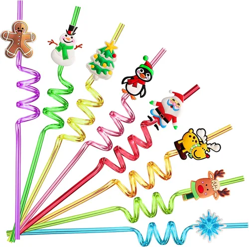 24 regalos de fiesta de Navidad, regalos de aula, pajitas de Navidad, regalos para niños y adultos, suministros de fiesta de Navidad con 2 cepillos
