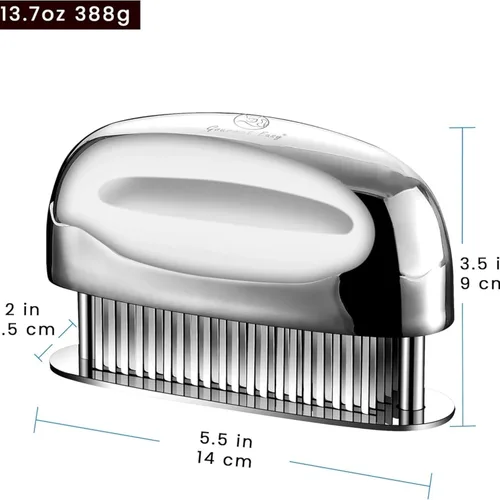 Miniatura 8 de Herramienta ablandadora de carne con cuchillas de punta ultra afiladas 100% de acero inoxidable - Utensilios de cocina resistentes - Herramienta